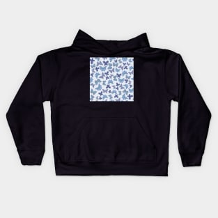 Blue butterfly pattern Kids Hoodie